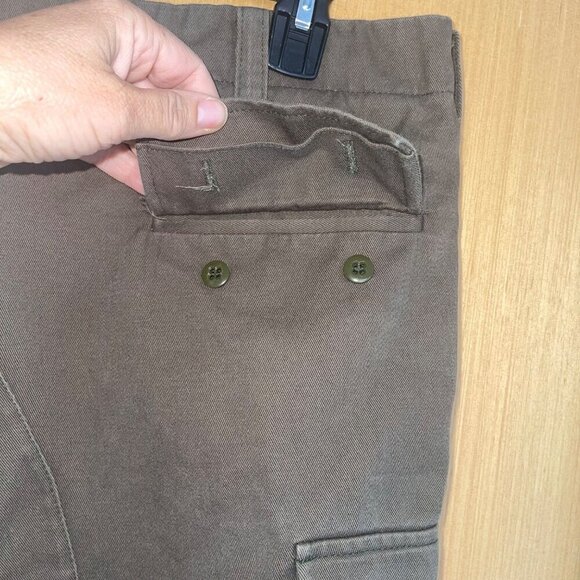 Mens Pants Size 34 Green Tactical Military Style Cargo Pockets Casual Cotton - Picture 3 of 8